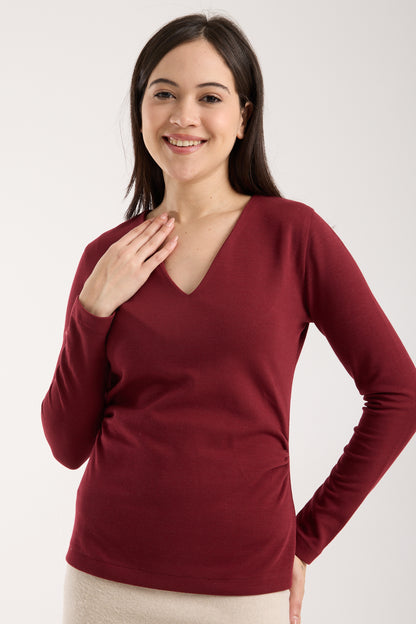 V Yaka Yandan Büzgülü Brami Üst