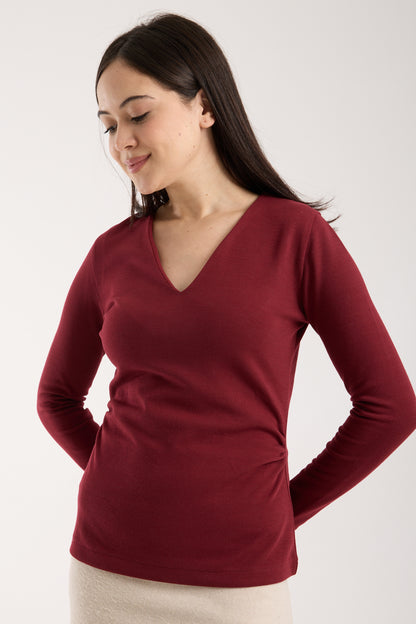 V Yaka Yandan Büzgülü Brami Üst