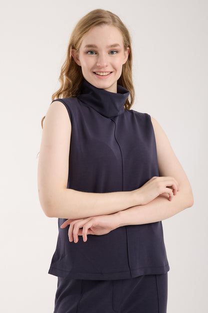 2'li Modal Takım Yırtmaç Detaylı Üst & Yüksek Bel Düz Kesim Pantolon