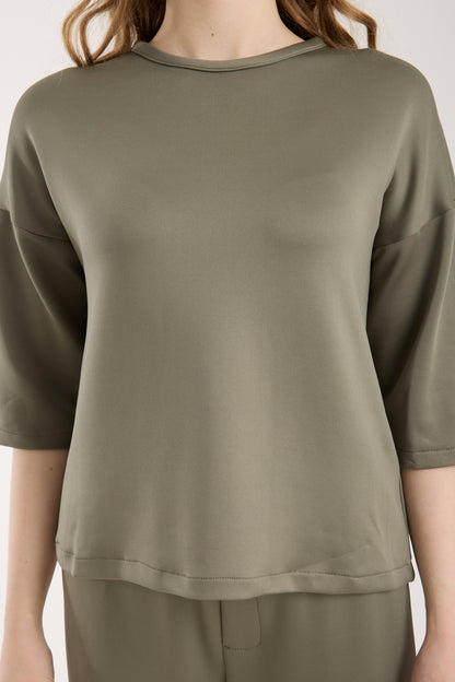 2 Parça Set Üç Çeyrek Kollu Üst & Rahat Modal Pantolon