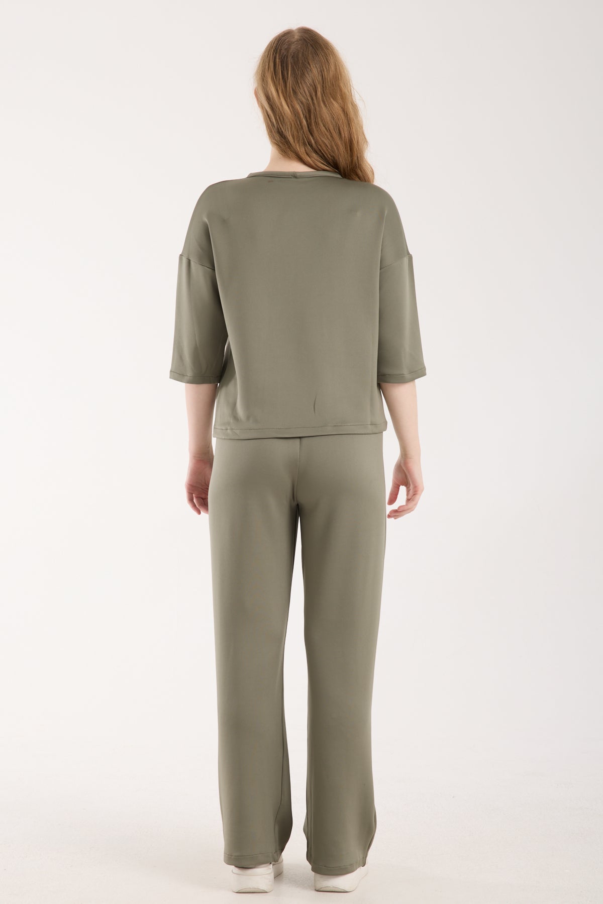 2 Parça Set Üç Çeyrek Kollu Üst & Rahat Modal Pantolon